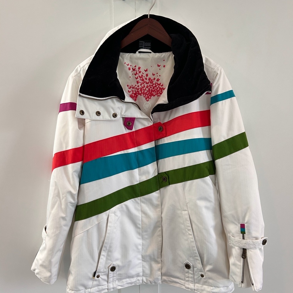 (2) N - Colorful Striped Snow Jacket